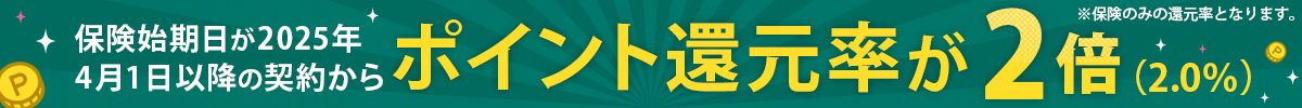 保険始期日が2025年4月1日以降の契約からポイント還元率が2倍