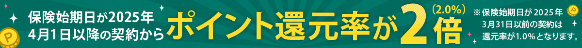 保険始期日が2025年4月1日以降の契約からポイント還元率が2倍