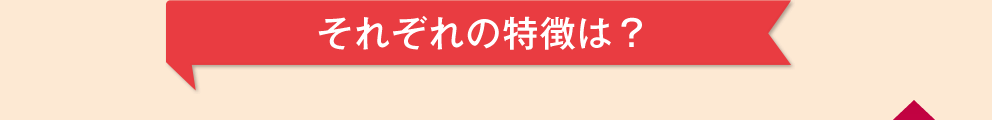 それぞれの特徴は？