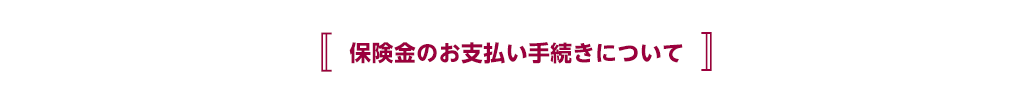 保険金のお支払い手続きについて