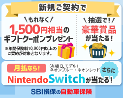 SBI損保の自動車保険　成約キャンペーン