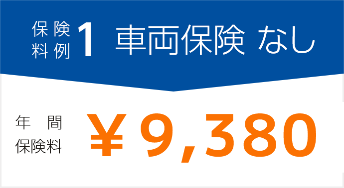 保険料例1 車両保険なし 年間保険料￥9,530