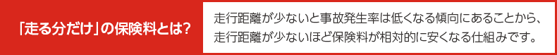 「走る分だけ」の保険料とは？