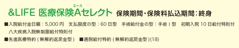 &LIFE 医療保険Aセレクト